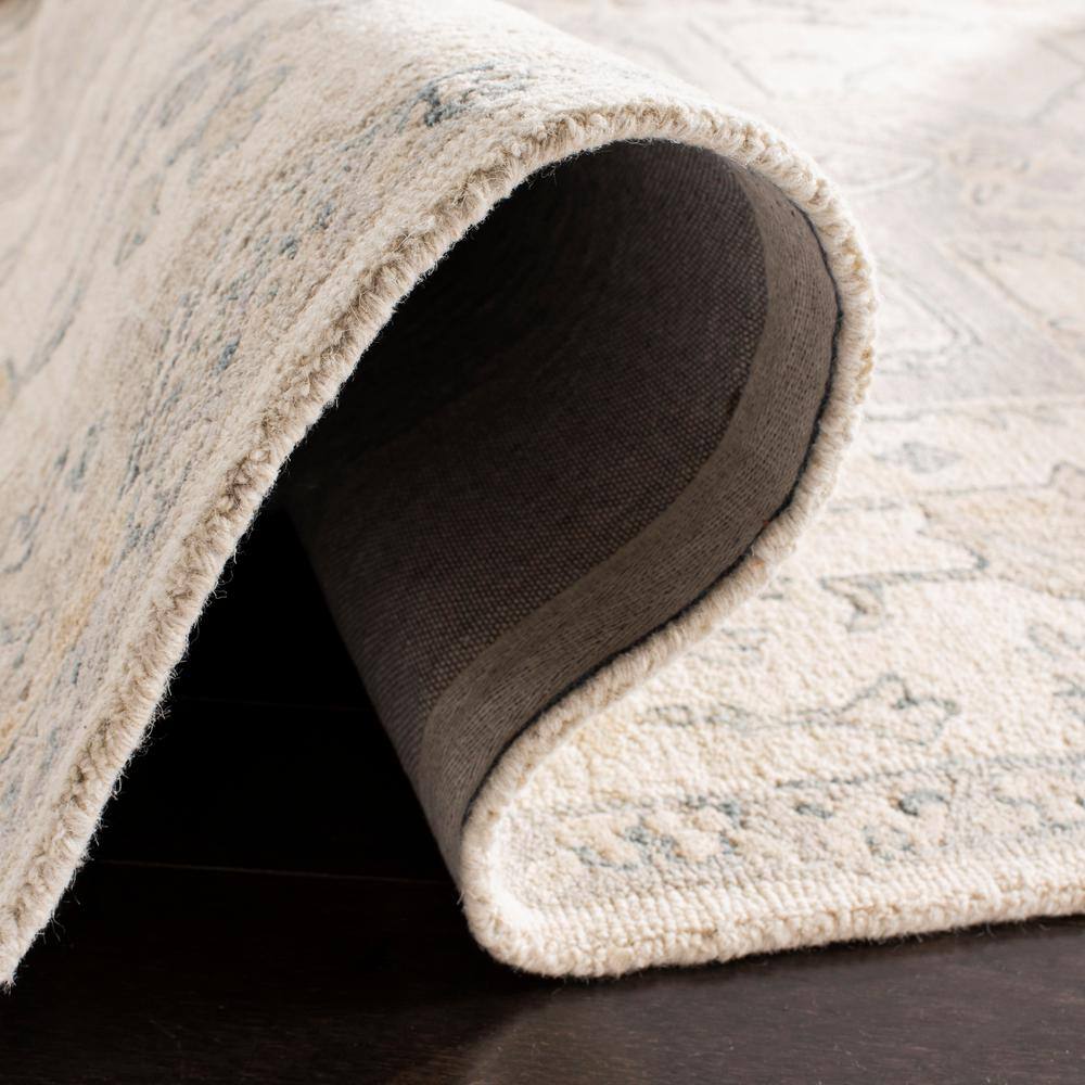 Hand-Tufted Ivory and Beige Wool Runner Rug 2'3" x 7'0"