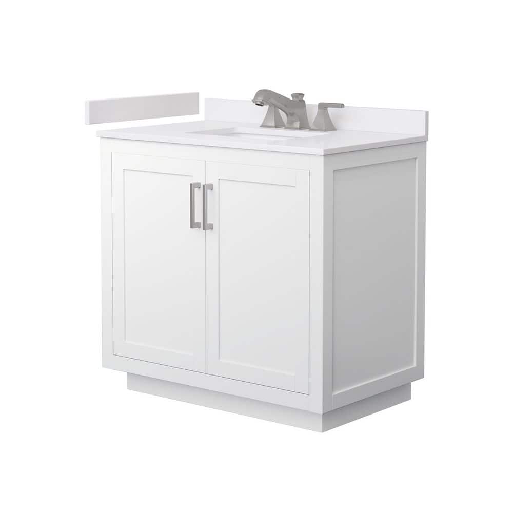 Miranda 36 in. Single Freestanding White Bath Vanity with White Cultured Marble Top Assembled price history on PriceWatchPro