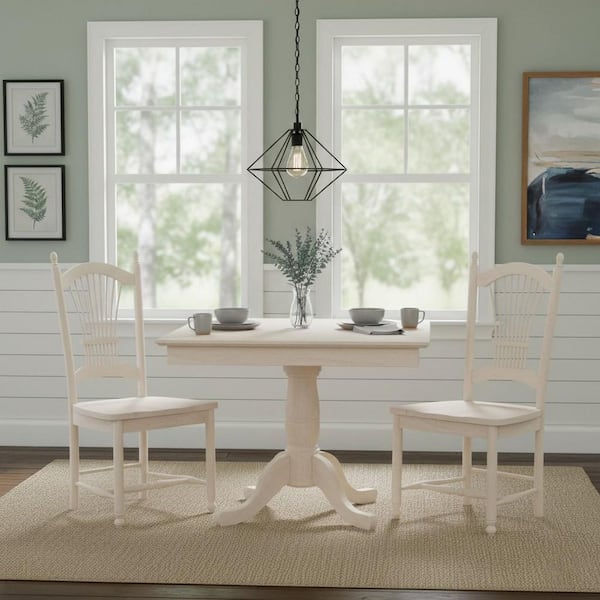 International Concepts Unfinished Wood Sheaf Back Dining Chair (Set of 2)