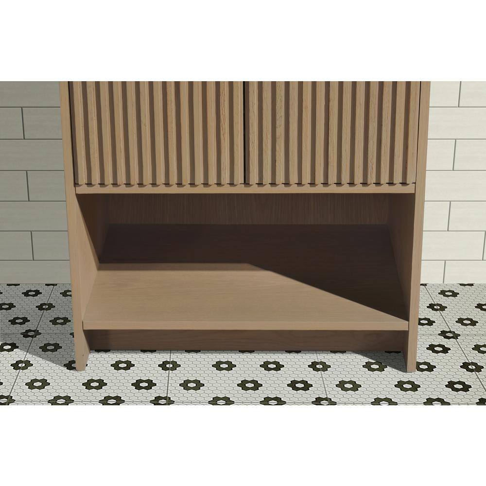 San Diego 24" Oak Freestanding Bathroom Vanity with Ceramic Top