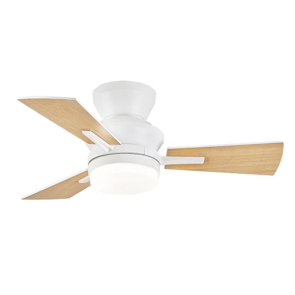 30 in. White Indoor Quiet Low Profile 3-Color LED 6-Speed Modern Ceiling Fan with Lights and Remote Control