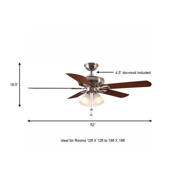 Led Brushed Nickel Ceiling Fan With, 52 In Brookhurst Ceiling Fan