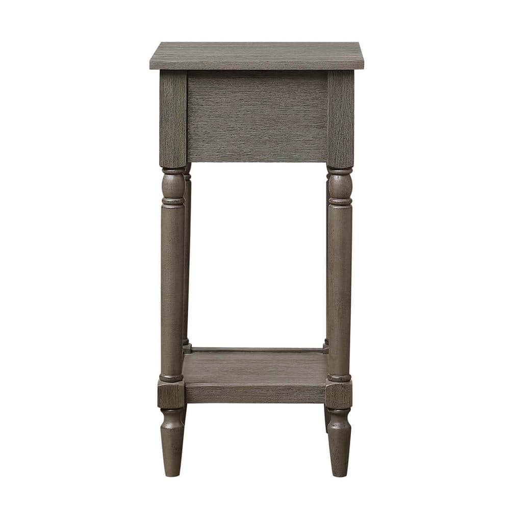 Dark Gray Wirebrush French Country Accent Table with Storage