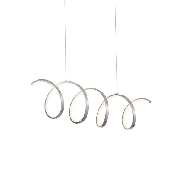 KUZCO Synergy 42 in. 1 Light 56-Watt Antique Silver Integrated LED Pendant Light