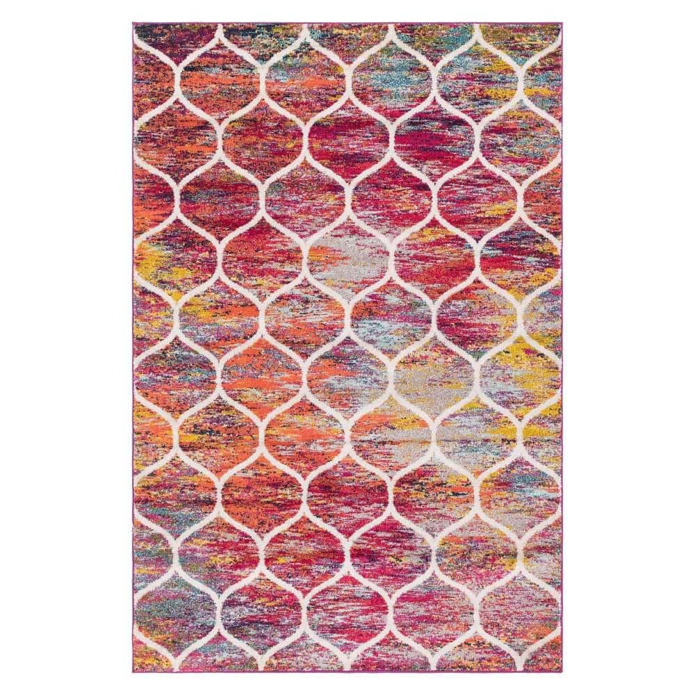 Trellis Frieze Rounded Multi 6 ft. x 9 ft. Area Rug price history on PriceWatchPro
