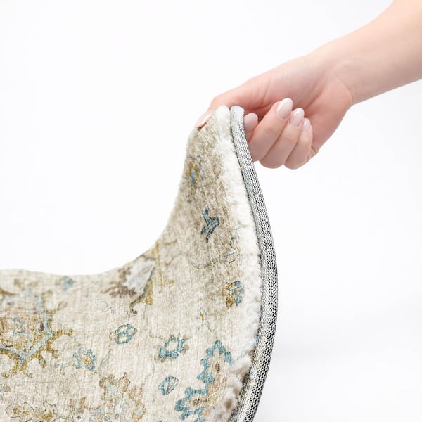 Dream Shag Premium Machine Washable Abstract ADS96 Linen 9 ft. x 12 ft. Area Rug