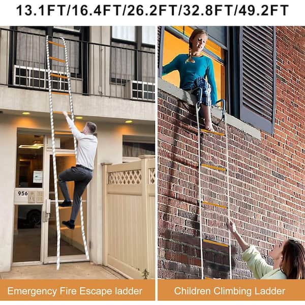 5M 16 FT Emergency Fire Escape Ladder Flame Resistant - View #7
