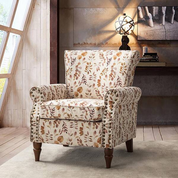 yellow floral armchair