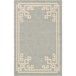 Unique Loom Athens Greek Key Gray 9' 0 x 12' 0 Area Rug 3124173 - The ...