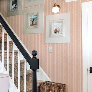 Nesting With Grace Rick Rack Stripe Graceful Pink Peel and Stick Wallpaper (Covers 28 sq. ft.)