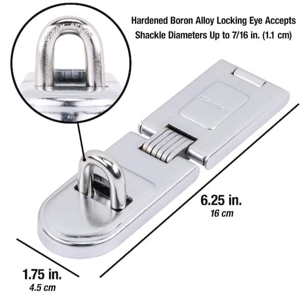 Master Lock 720DPF 6-1/4 Long Zinc Plated Hardened Steel Single Hinge Hasp - View #11