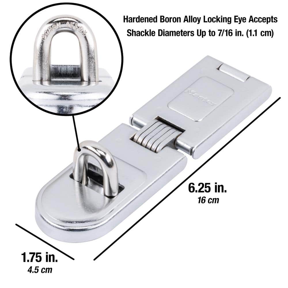 6-1/4 Inch Silver Zinc Plated Steel Fixed Staple Hasp