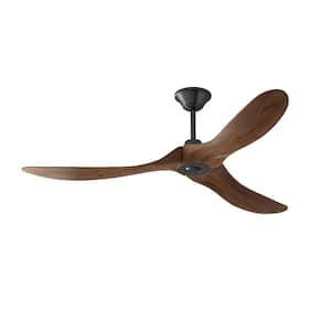 60 in. 6-Speed Brown 3-Blade Propeller Ceiling Fan Indoor/Outdoor Use with Remote Control, Adjustable, for Living Room