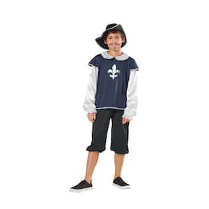 Blue and White Boys Musketeer Halloween Children's Costume - Ages 7-Years to 9-Years