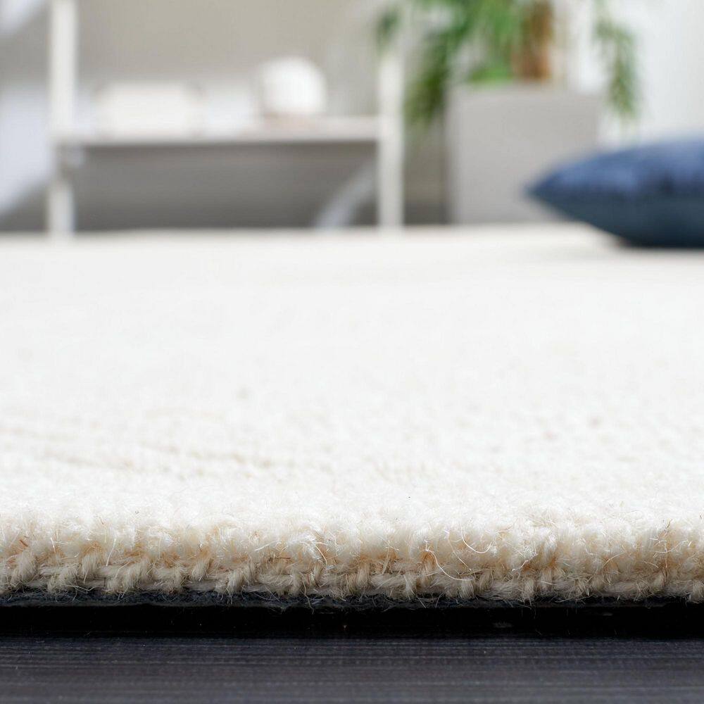Ivory Geometric Hand-Tufted Wool Area Rug, 4' x 6'