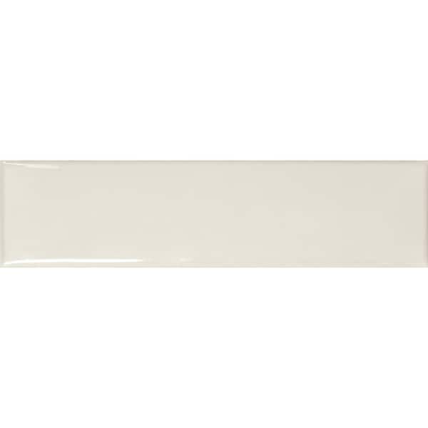 EMSER TILE Sphere Ivory 2.95 in. x 11.81 in. Glossy Brick Look Ceramic Wall Tile (5.808 sq. ft./Case)