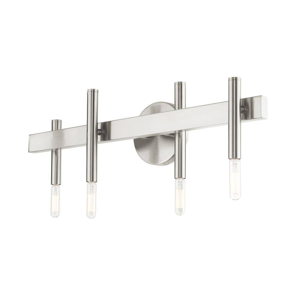 Elegant Denmark 4-Light Vanity Sconce in Brushed Nickel and Bronze