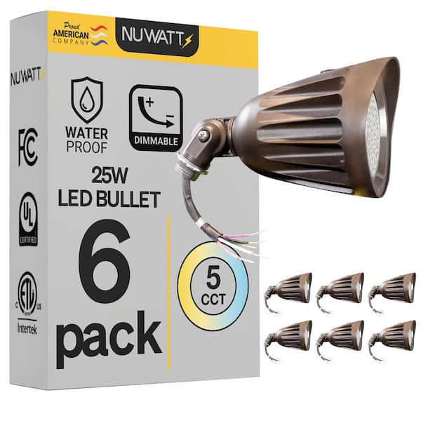 NuWatt 25-Watt Equivalent Integrated LED Bronze Outdoor Bullet