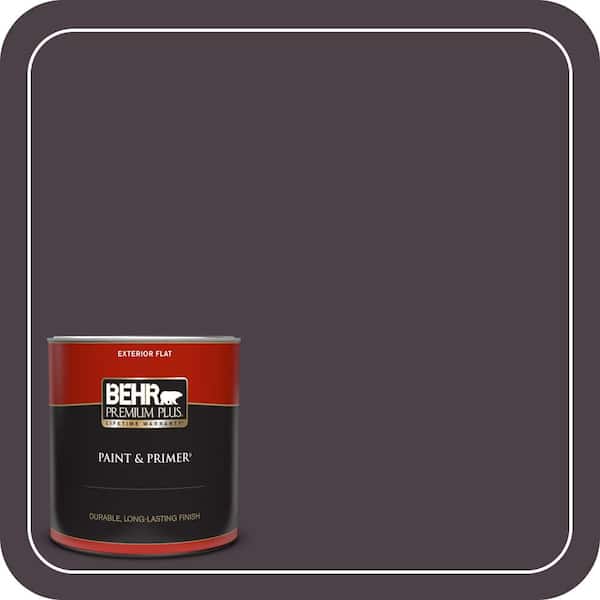 BEHR PREMIUM PLUS 1 qt. #BXC-09 Dark Burgundy Wine Flat Exterior Paint & Primer