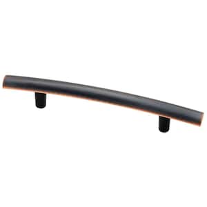 Arched 3-3/4 in. (96 mm) Modern Bronze with Copper Highlights Cabinet Drawer Bar Pull