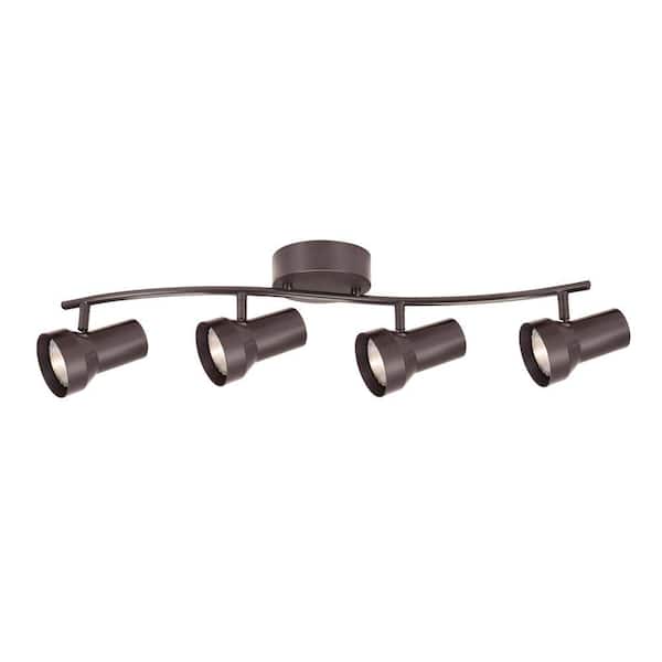 Hampton Bay 4Light Bronze Fixed Track Lighting Kit with Wave Bar Metal