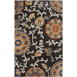 Blossom Charcoal/Multi 5 ft. x 8 ft. Floral Area Rug