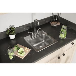 Parkway 20-Gauge Stainless Steel 15 in. Single Bowl Drop-In Kitchen Sink with Faucet