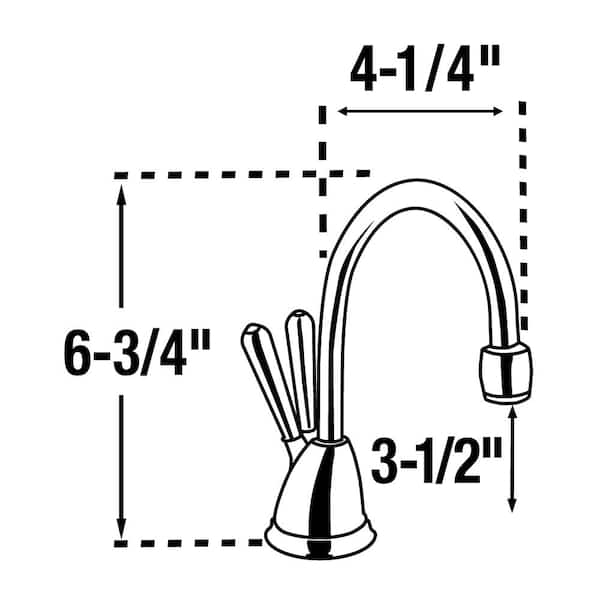 Insinkerator Involve View Series Instant Hot & Cold Water Dispenser Tank with Filtration System & 2-Handle 6.75 in. Faucet in Chrome, Grey