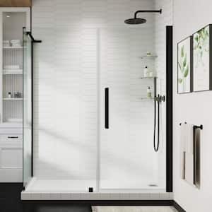 Pasadena 57 13/16 in. W x 72 in. H Frameless Pivot Shower Enclosure in Oil Rubbed Bronze with Shelves