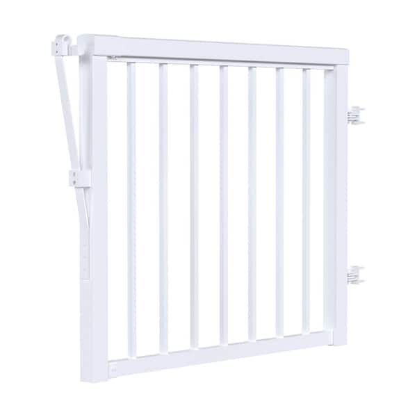 PEAK Aluminum Railing 36 in. H x 40 in. W White Aluminum Deck Railing Picket Gate