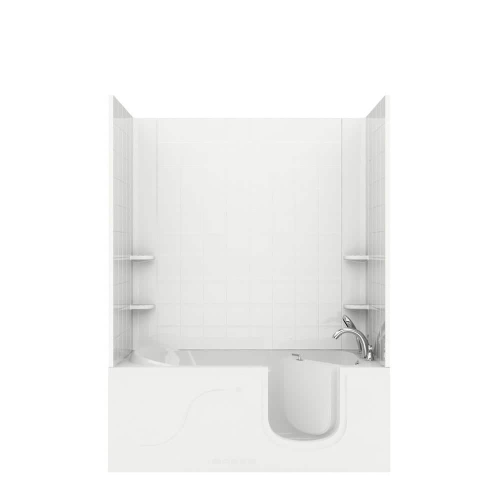 NOVA Heated 5 ft. Walk-in Non-Whirlpool Bathtub with 6 in. Tile Easy Up Adh