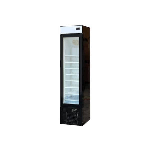 16.5 in. 3.7 cu. ft. Manual Defrost Upright Freezer Glass Door Commercial Reach in Black