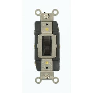15 Amp Industrial Grade Heavy Duty Double-Pole Double-Throw Center-Off Maintained Contact Toggle Switch, Brown