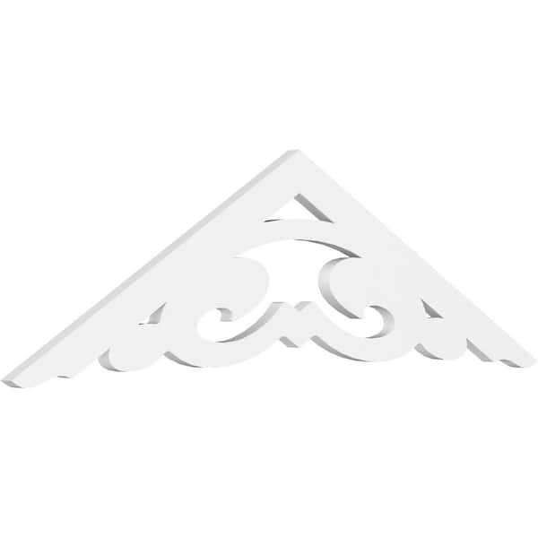 Ekena Millwork 1 in. x 48 in. x 14 in. (7/12) Pitch Preston Gable Pediment Architectural Grade PVC Moulding