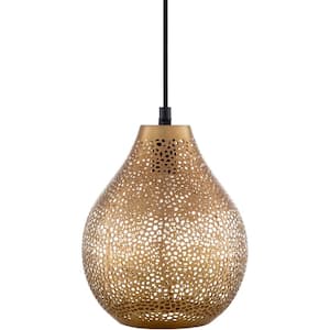 Claudia 8 in. 1-Light Gold Indoor Pendant Lamp