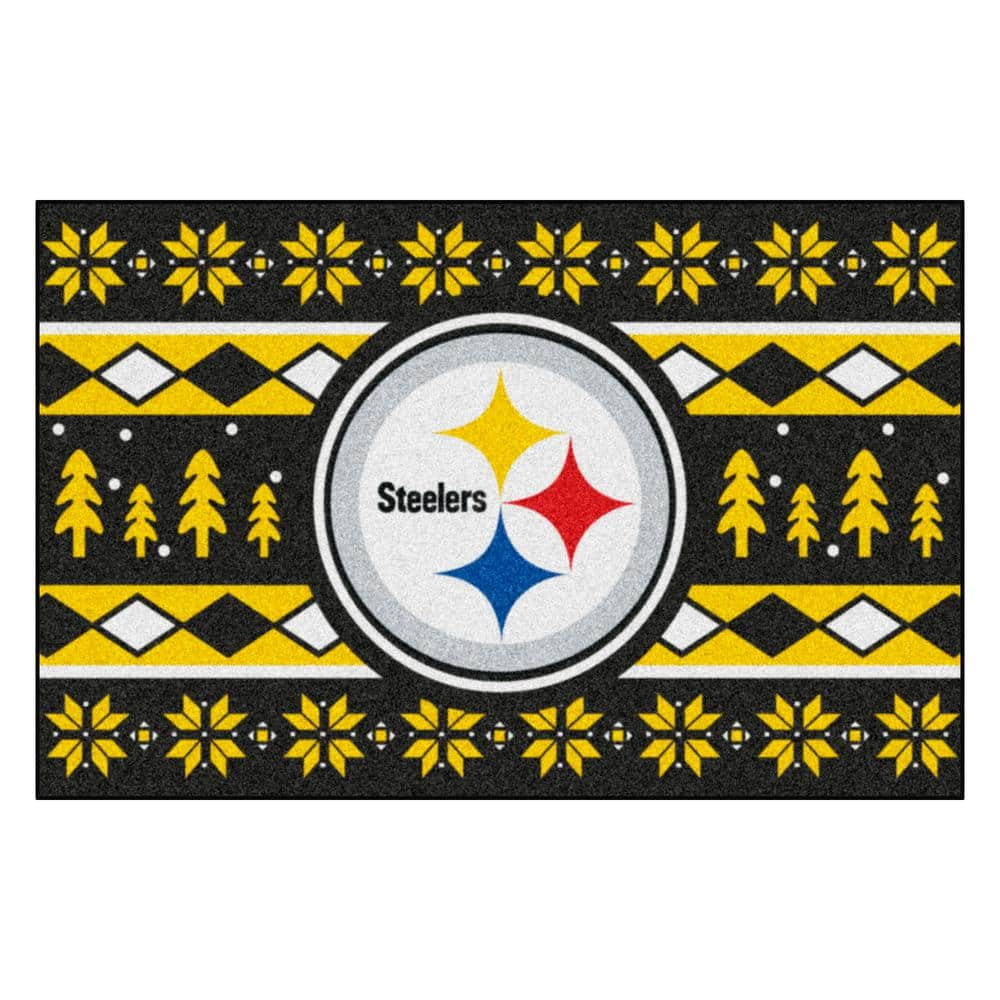 FANMATS Pittsburgh Steelers Holiday Sweater Black 1.5 ft. x 2.5 ft. Starter  Area Rug 26214 - The Home Depot