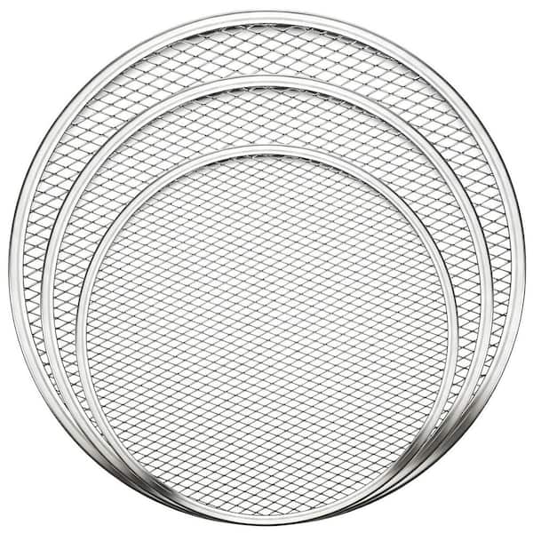 3-Pack Pizza Screen, Aluminum Alloy Pizza Baking Screen Seamless Round Tray for Oven Nonstick Pizzas Tray, 10/12/14 in.