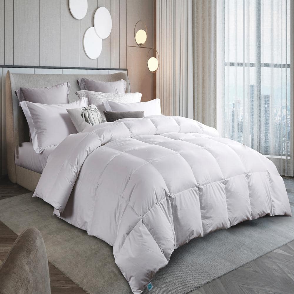 King White Cotton Goose Down Bedspread