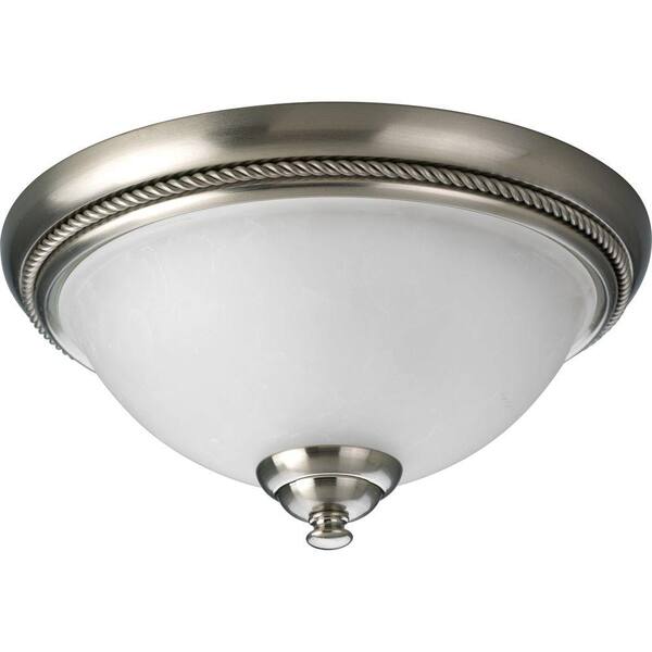 Progress Lighting Pavilion Collection 1-Light Brushed Nickel Flushmount