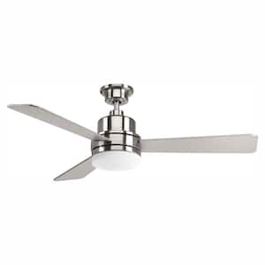Trevina Collection 52 in. LED Indoor Brushed Nickel Modern Ceiling Fan with Light Kit