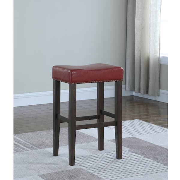 American Woodcrafters Jersey 24 in. Crimson Cushioned Counter Stool