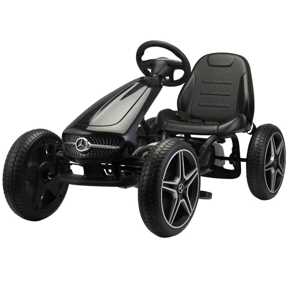 Bron Inzet Situatie TOBBI Mercedes Benz Go Kart Kids Ride On Racer Cars 4 Wheel Pedal Powered  Bicycle Kart Toy in Black TH17A0589 - The Home Depot
