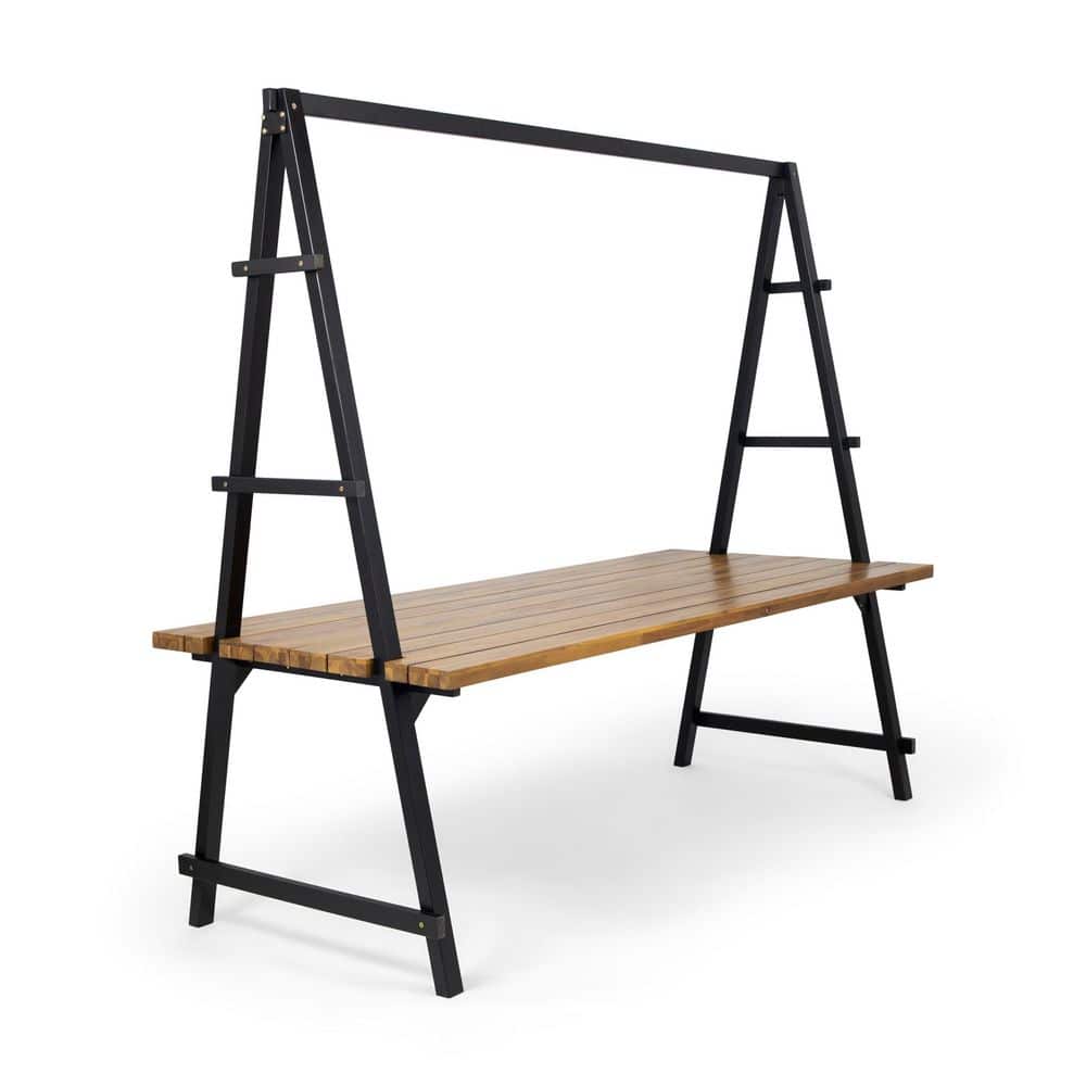 Outdoor teak dining table with metal-and-wood construction, dimensions 88 x 39 x 80 price history on PriceWatchPro