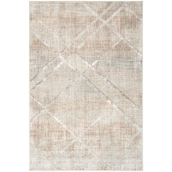 Nourison Iliana Grey Mocha 4 ft. x 6 ft. Diamond Contemporary Area Rug