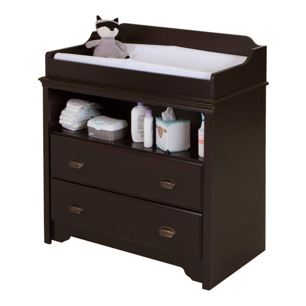 Espresso Laminated Particleboard Nursery Changing Table Dresser