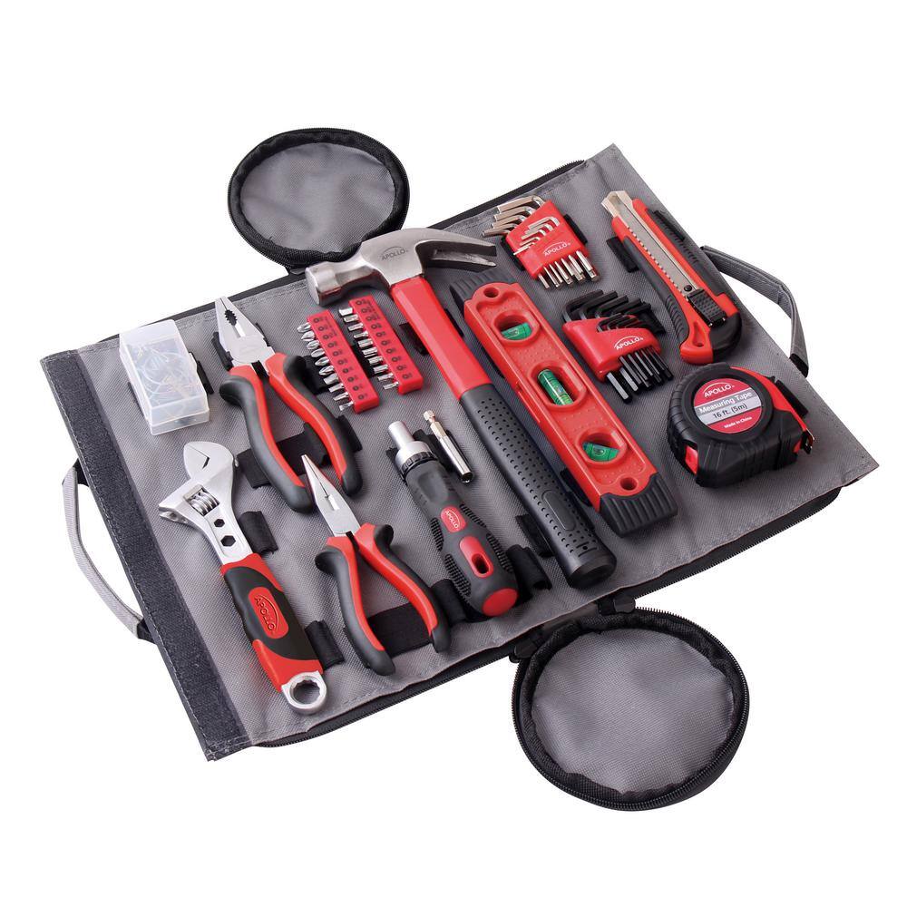Apollo Home Tool Kit In Roll Up Bag 91 Pieces Dt4945 The Home Depot