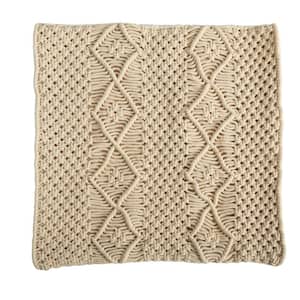 16 in. Boho Woven Macrame Decorative Pillow Cover