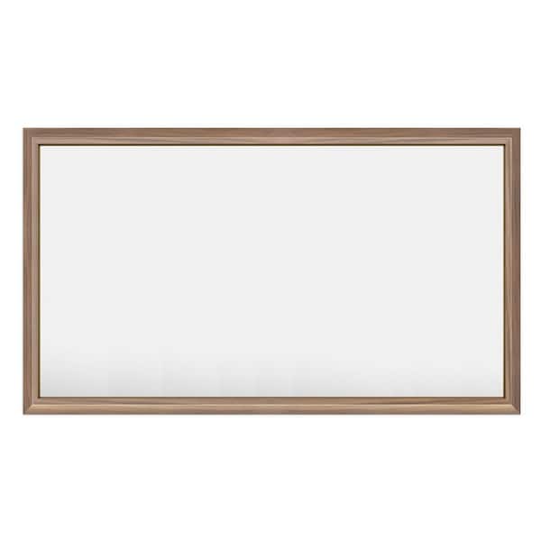 55 in. W x 32 in. H Rectangular Aluminum Alloy Framed and Tempered Glass Wall Bathroom Vanity Mirror in Dark Brown Wood