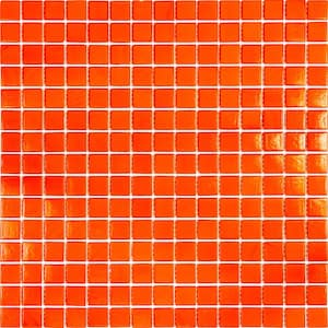 Dune Glossy Scarlet Red 12 in. x 12 in. Glass Mosaic Wall and Floor Tile (20 sq. ft./case) (20-pack)