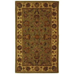 Heritage Green/Gold 2 ft. x 4 ft. Border Area Rug